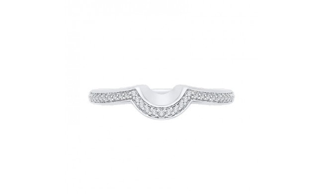 Shah Luxury 14K White Gold Round Diamond Wedding Band