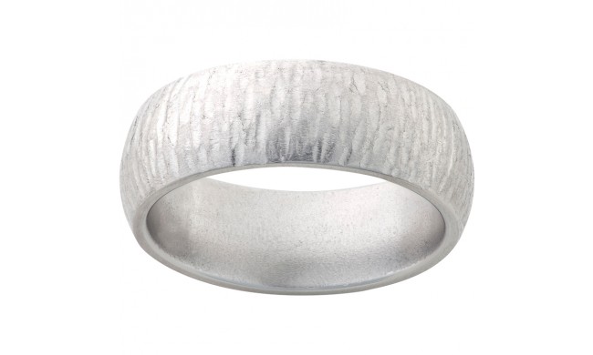 Titanium Domed Band with Bark Finish