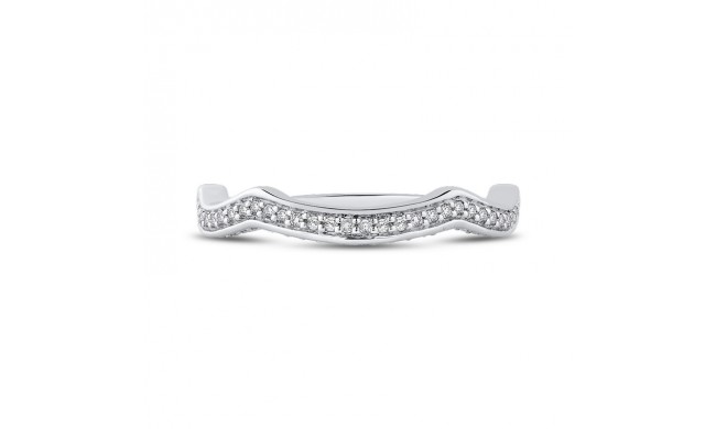 Shah Luxury Platinum Round Cut Diamond Half-Eternity Wedding Band