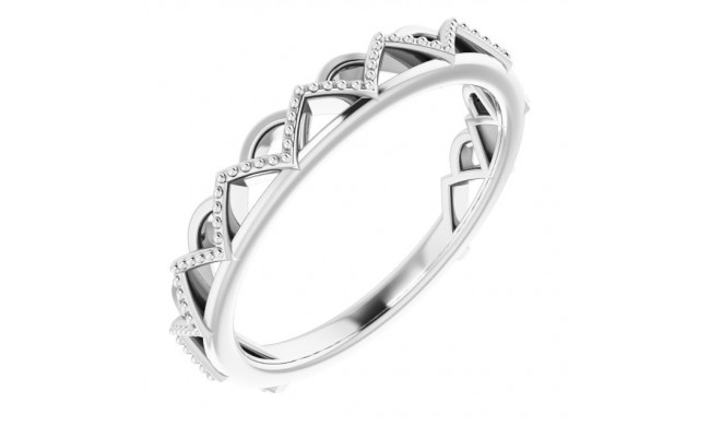 14K White Stackable Crown Ring