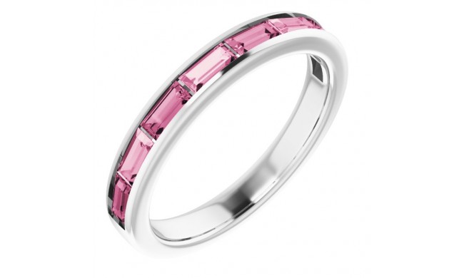 14K White Pink Tourmaline Ring