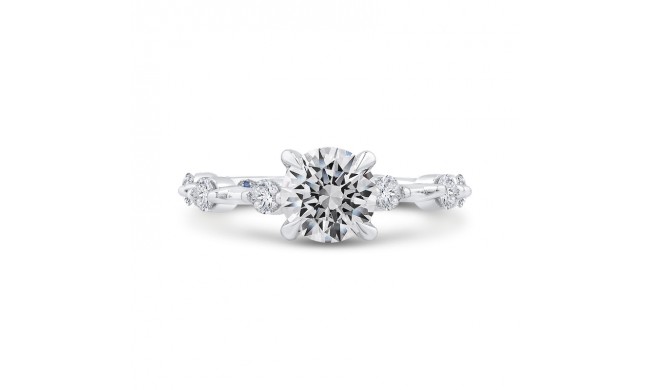 Shah Luxury Round Diamond Engagement Ring In 14K White Gold (Semi-Mount)