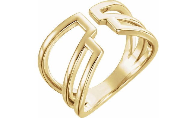 14K Yellow Negative Space Ring