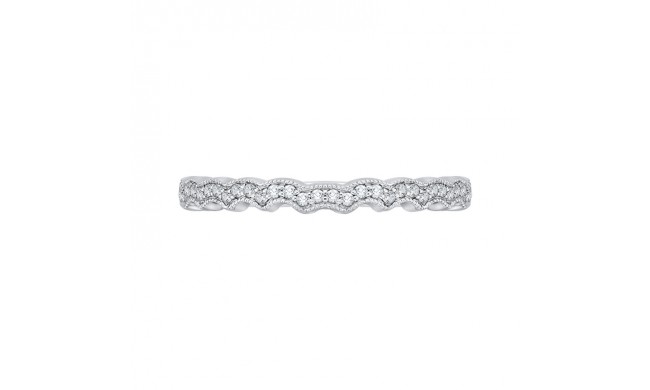 Shah Luxury 14K White Gold Round Diamond Wedding Band