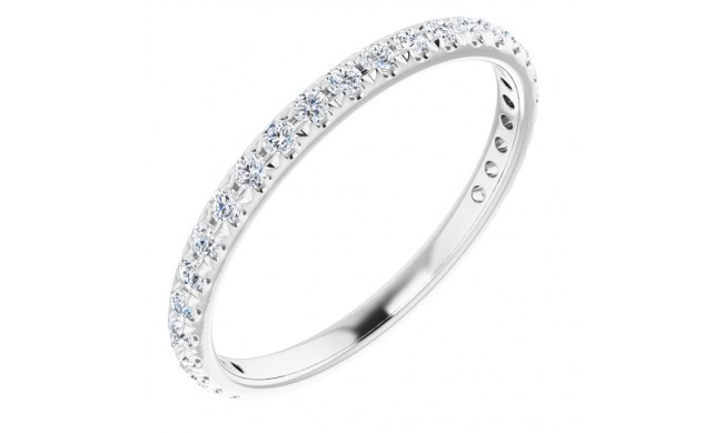 14K White 1/3 CTW Diamond French-Set Anniversary Band