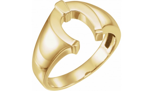 14K Yellow Men's Horseshoe Ring