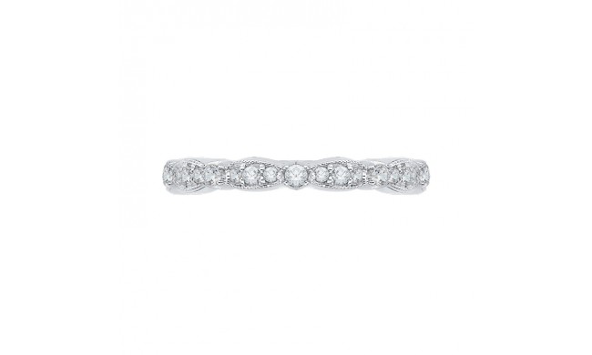 Shah Luxury 14K White Gold Round Diamond Eternity Wedding Band