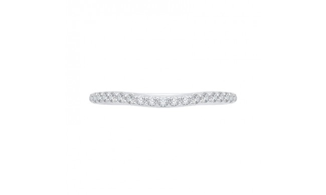 Shah Luxury 14K White Gold Round Diamond Half-Eternity Wedding Band