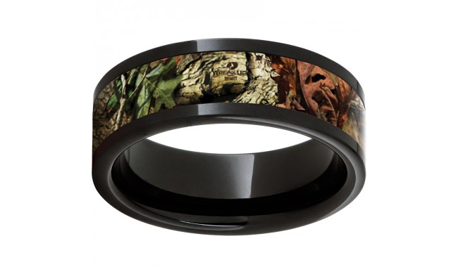 Black Diamond Ceramic Pipe Cut Band with Mossy Oak Break-Up Infinity Inlay