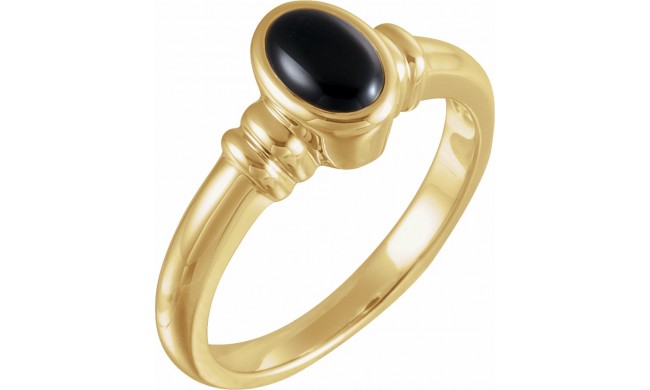 14K Yellow Onyx Bezel-Set Ring