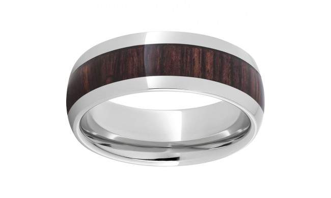 Serinium Domed Band with Kingwood Inlay