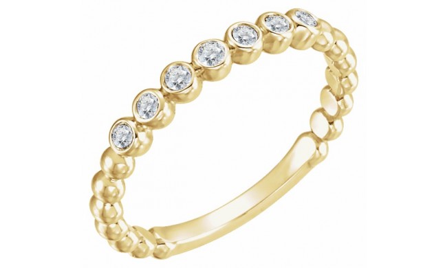 14K Yellow 1/8 CTW Diamond Stackable Ring