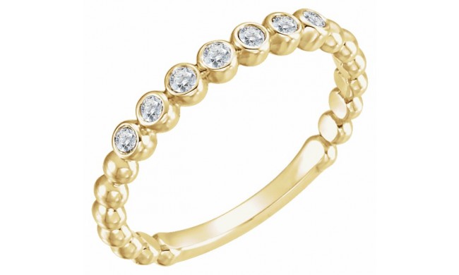 14K Yellow 1/8 CTW Diamond Stackable Ring