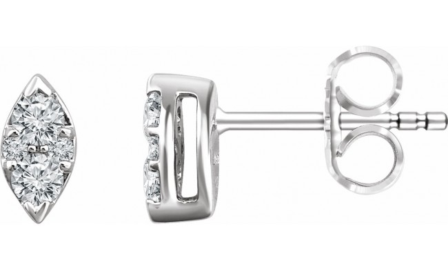 14K White 1/5 CTW Diamond Cluster Earrings