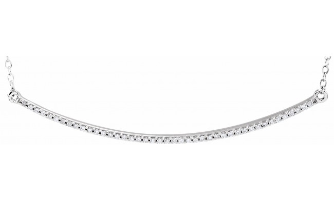 14K White 1/6 CTW Diamond Bar 16-18 Necklace