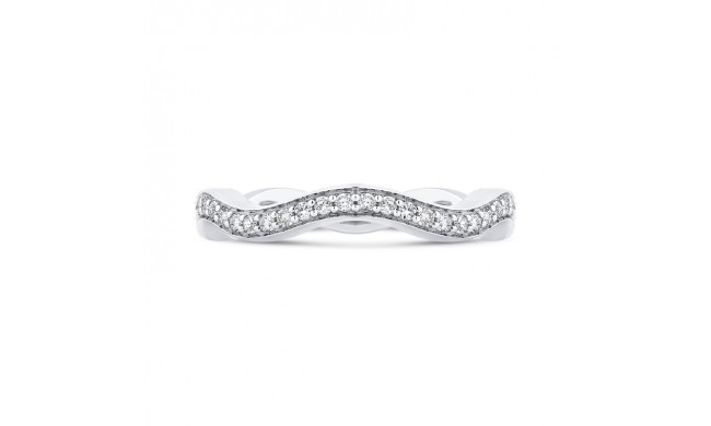 Shah Luxury 14K White Gold Round Diamond Wedding Band