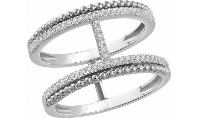 14K White 1/5 CTW Diamond Negative Space Ring