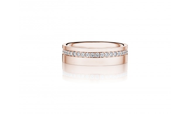 Henri Daussi 6mm Men's Wedding Band MB135 18k Gold Rose 0.60 Ctw.