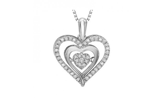 Gems One 10KT White Gold & Diamond Rhythm Of Love Neckwear Pendant  - 1/5 ctw