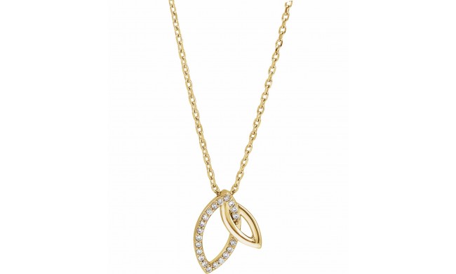 14K Yellow .05 CTW Diamond Double Leaf 18 Necklace