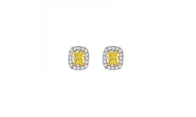 Henri Daussi 14k Yellow Gold Diamond Stud Earrings