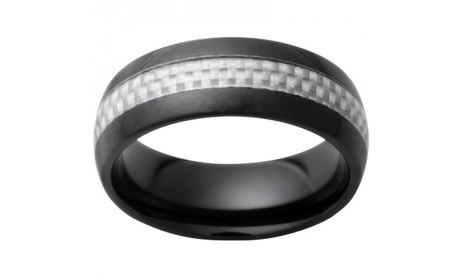 Black Diamond Ceramic Domed Band with 4mm Carbon Fiber Inlay