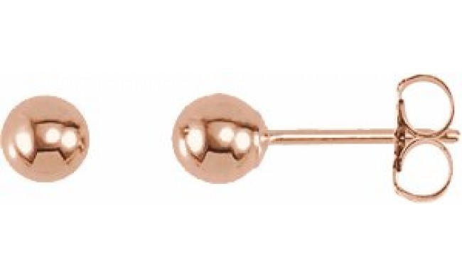 14K Rose 4 mm Ball Earrings