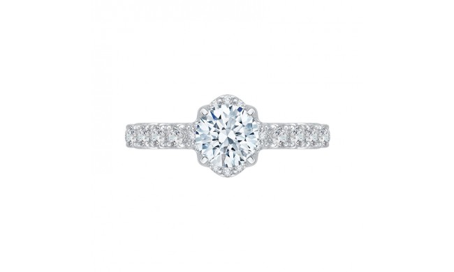 Shah Luxury Round Diamond Engagement Ring In 14K White Gold (Semi-Mount)
