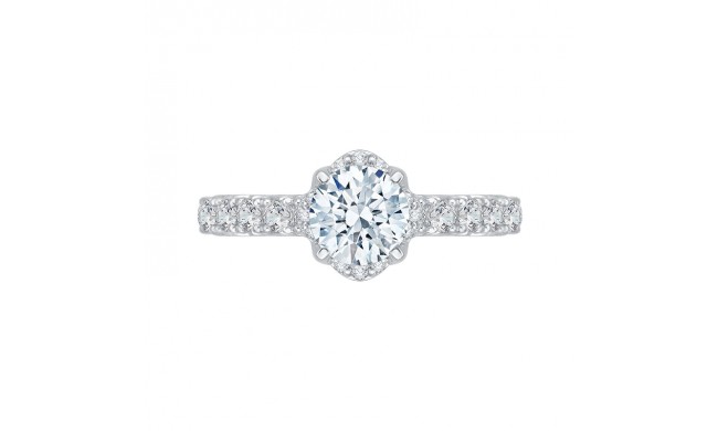 Shah Luxury Round Diamond Engagement Ring In 14K White Gold (Semi-Mount)