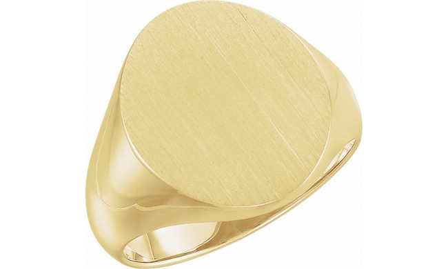 10K Yellow 18x16 mm Oval Signet Ring