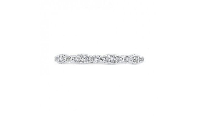 Shah Luxury 14K White Gold Round Diamond Wedding Band