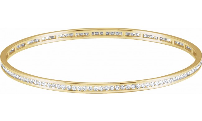 14K Yellow  1 1/2 CTW Diamond Stackable Bangle 8 Bracelet