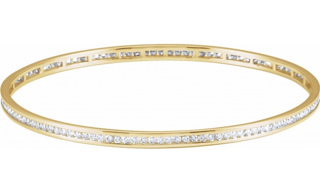 14K Yellow  1 1/2 CTW Diamond Stackable Bangle 8 Bracelet