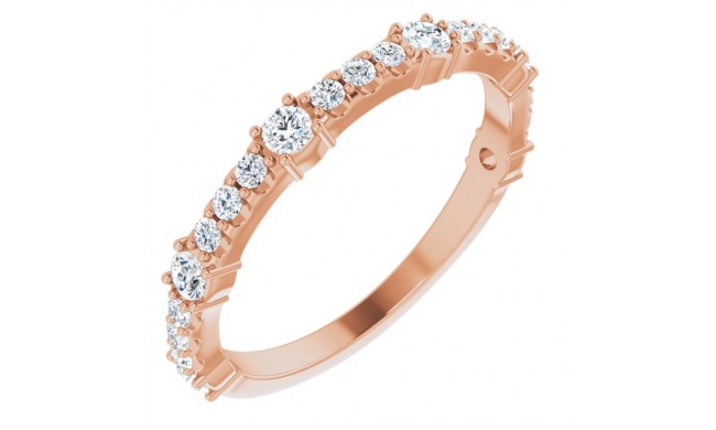 14K Rose 1/2 CTW Diamond Anniversary Band