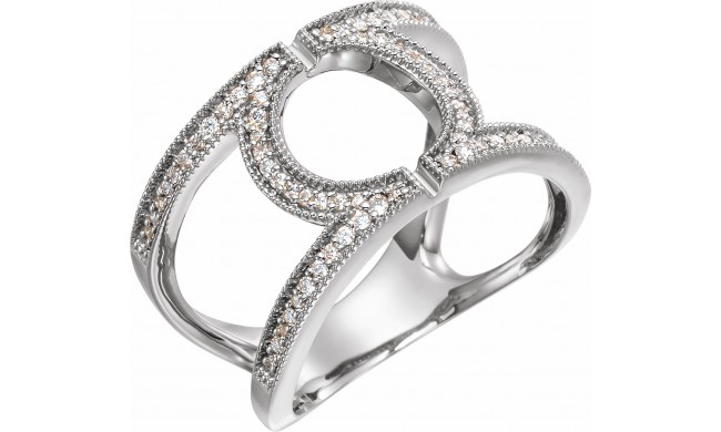 14K White 1/4 CTW Round Geometric Diamond Ring