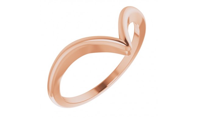 14K Rose V Ring