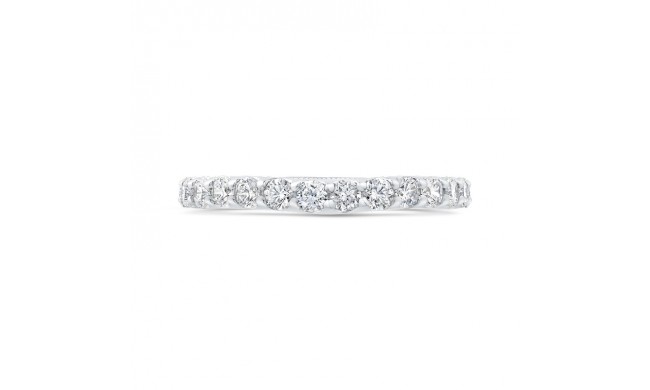 Shah Luxury 14K White Gold Round Diamond Wedding Band