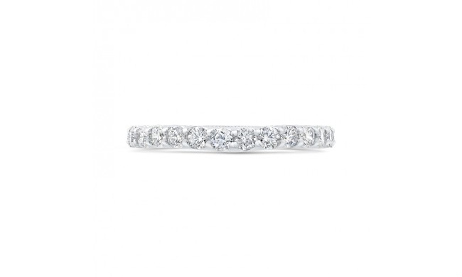 Shah Luxury 14K White Gold Round Diamond Wedding Band