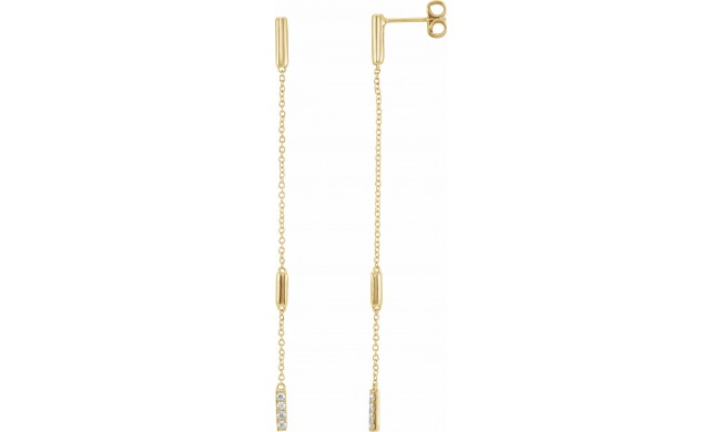 14K Yellow 1/10 CTW Diamond Chain Earrings