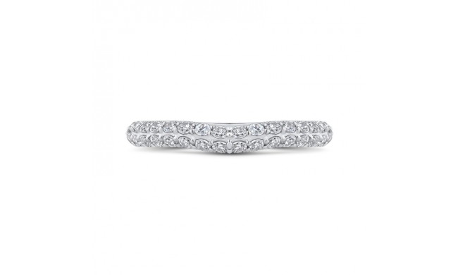 Shah Luxury 14K White Gold Round Diamond Half-Eternity Wedding Band