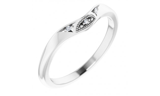 14K White .01 CTW Diamond Matching Band for Round Ring