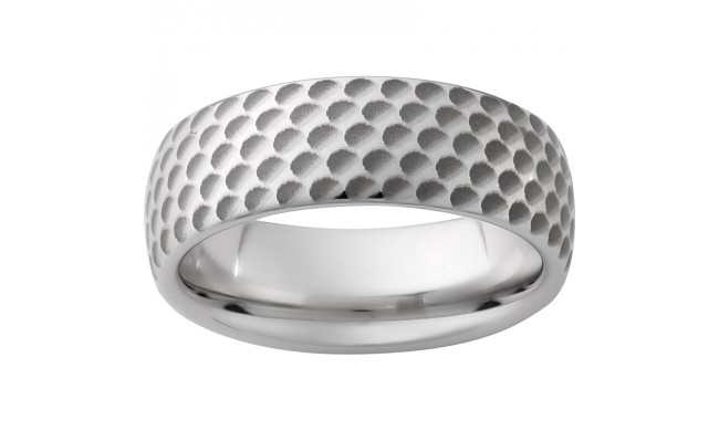 Serinium Domed Band with Golf Ball Laser Engraving