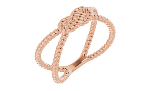 14K Rose Rope Knot Ring