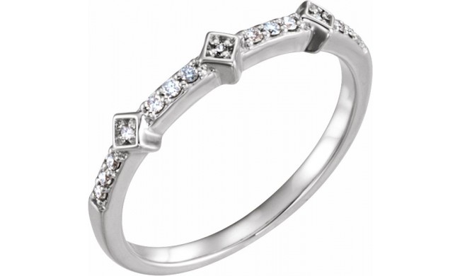 14K White 1/10 CTW Diamond Stackable Ring