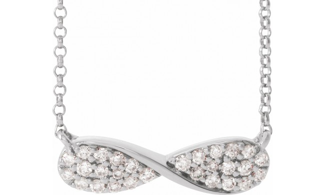 14K White 1/6 CTW Diamond Infinity-Inspired 15-17 Necklace