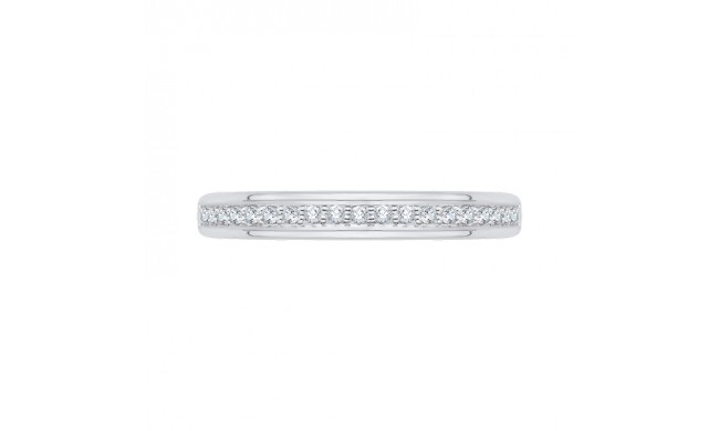 Shah Luxury 14K White Gold Diamond Wedding Band with Euro Shank