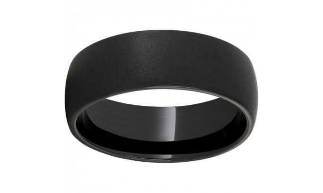 Black Diamond Ceramic Domed Band with Sandblast Finish