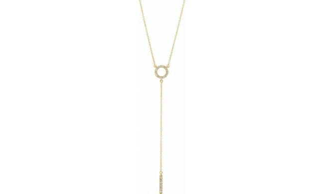 14K Yellow 1/6 CTW Diamond Circle 16-18 Bar Y Necklace