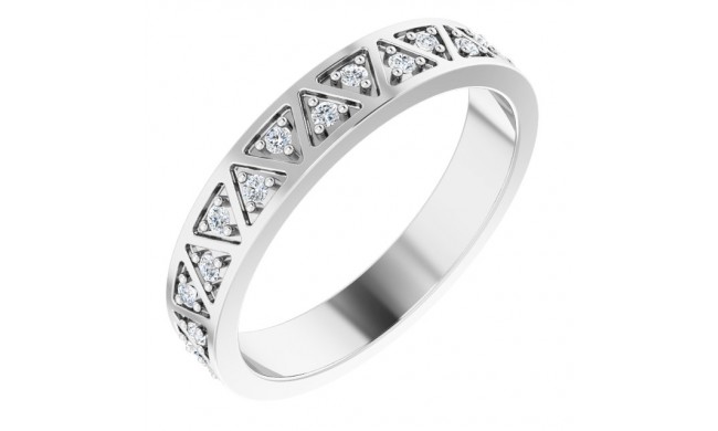 14K White 1/5 CTW Diamond Geometric Anniversary Band