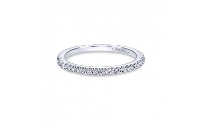 Gabriel & Co. 14k White Gold Contemporary Diamond Wedding Band